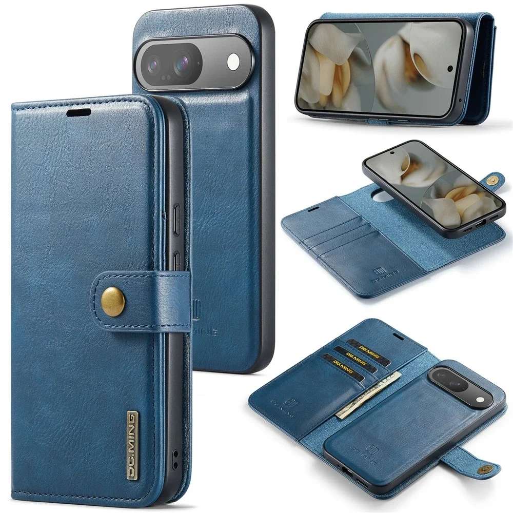 DG.MING Google Pixel 11 Pro Lommeboketui med avtakbart deksel, Blue DG.MING Google Pixel 11 Pro Lommeboketui med avtakbart deksel, Blue