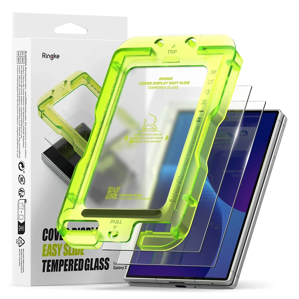 Ringke Samsung Galaxy Z Fold 8 Ytre skjermbeskytter i glass med monteringsramme (2-pack)