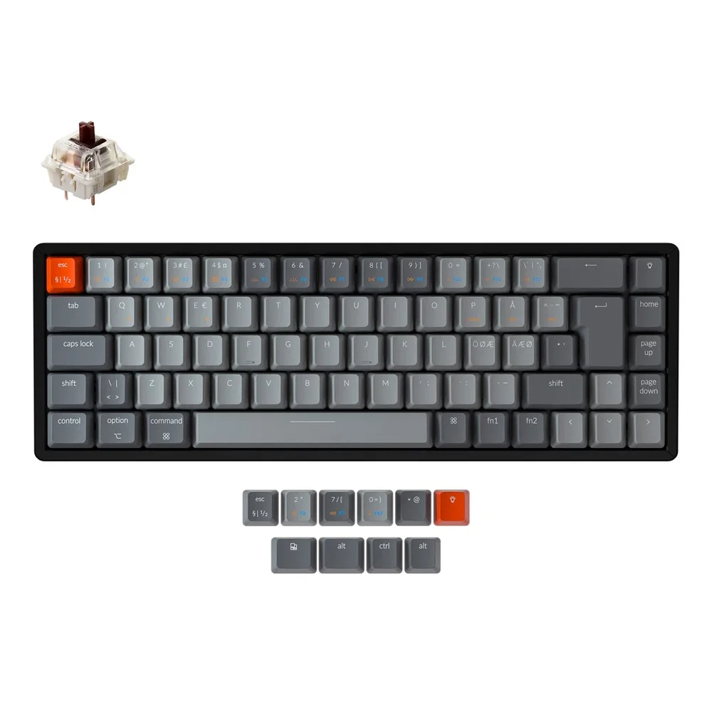Keychron K6 RGB Trådløst gamingtastatur Hot Swap Gateron, Brown Keychron K6 RGB Trådløst gamingtastatur Hot Swap Gateron, Brown