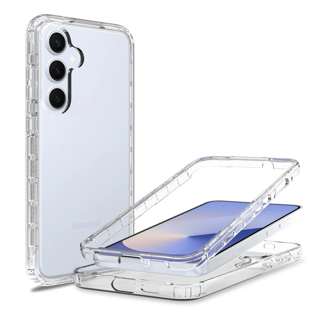 Mobique Samsung Galaxy S25 Plus Mobildeksel med beskyttelsesramme, Gjennomsiktig
