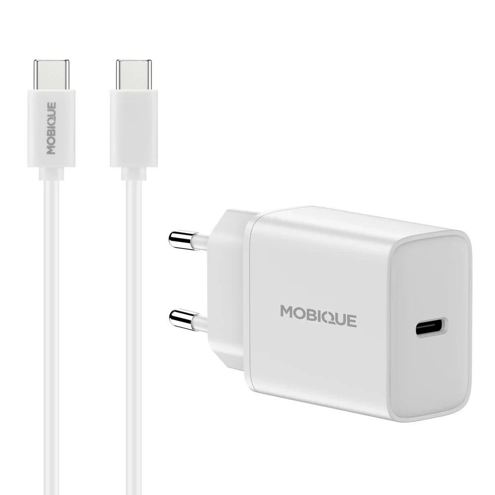 Lader iPhone 17 Pro - USB-C 2m kabel & vegglader, Hvit