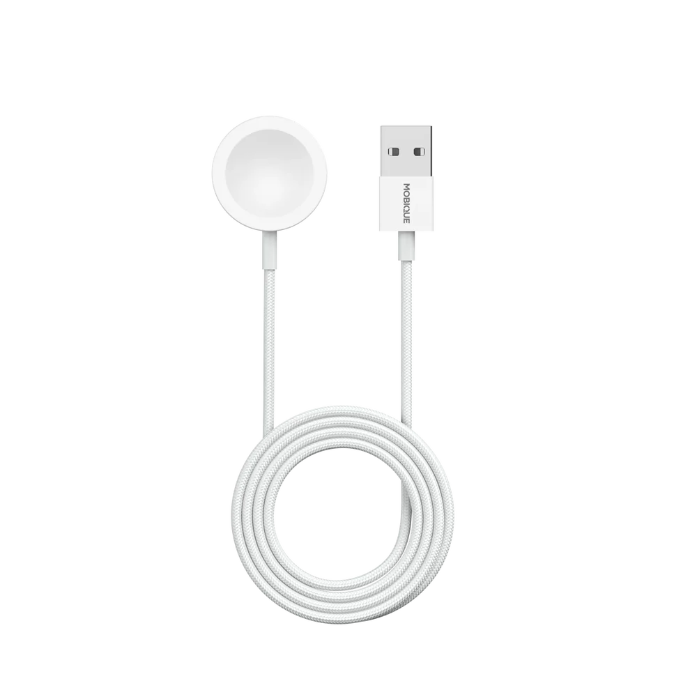 Mobique Apple Watch Series 12 46mm Lader Magnetisk 1m USB-A, Hvit