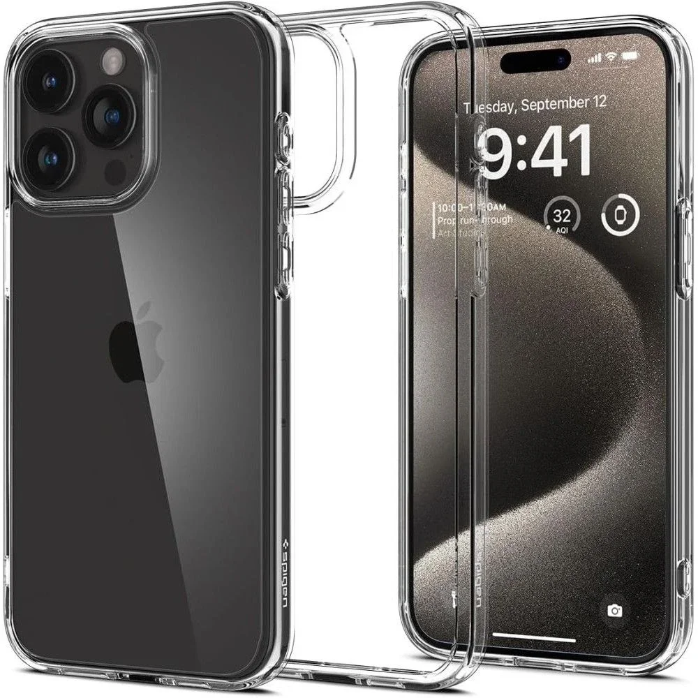 Spigen iPhone 15 Pro Ultra Hybrid-deksel, Crystal Clear Spigen iPhone 15 Pro Ultra Hybrid-deksel, Crystal Clear