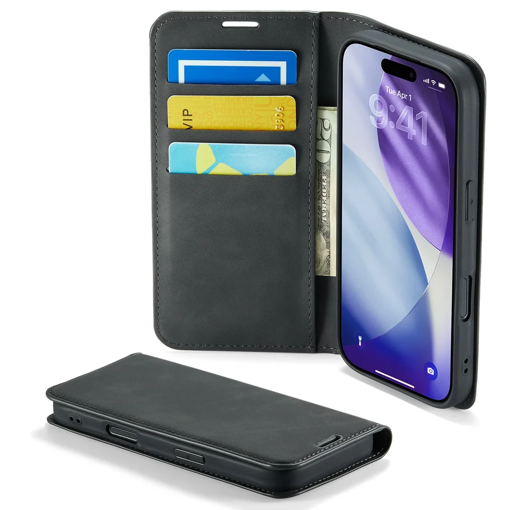 Mobique iPhone 17 Pro Max Slankt etui med kortlomme, Svart