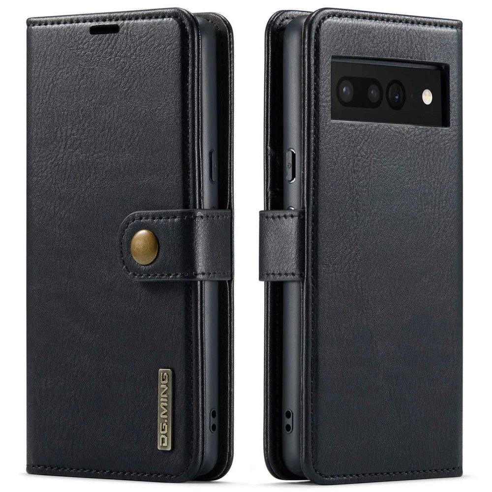 DG.MING Google Pixel 7 Pro Lommeboketui med avtakbart deksel, Black DG.MING Google Pixel 7 Pro Lommeboketui med avtakbart deksel, Black