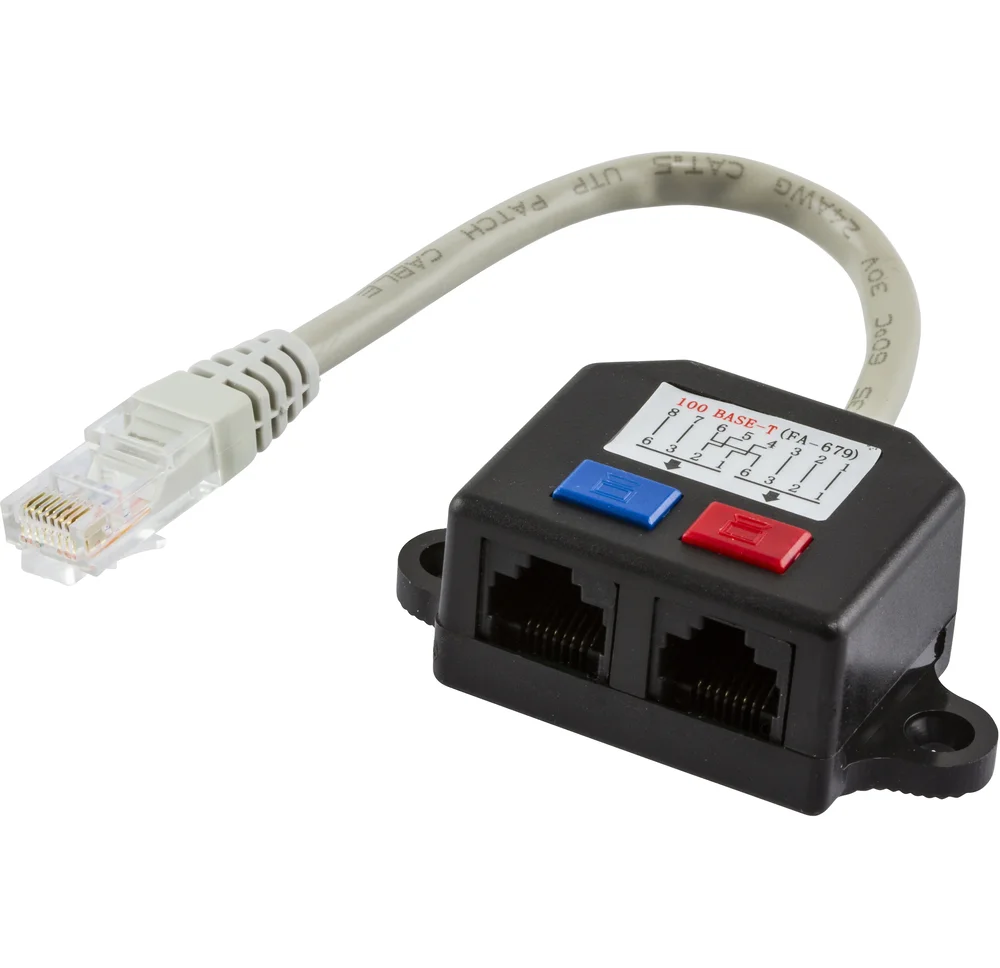 Deltaco Y-kabel for nettverk RJ45, Svart