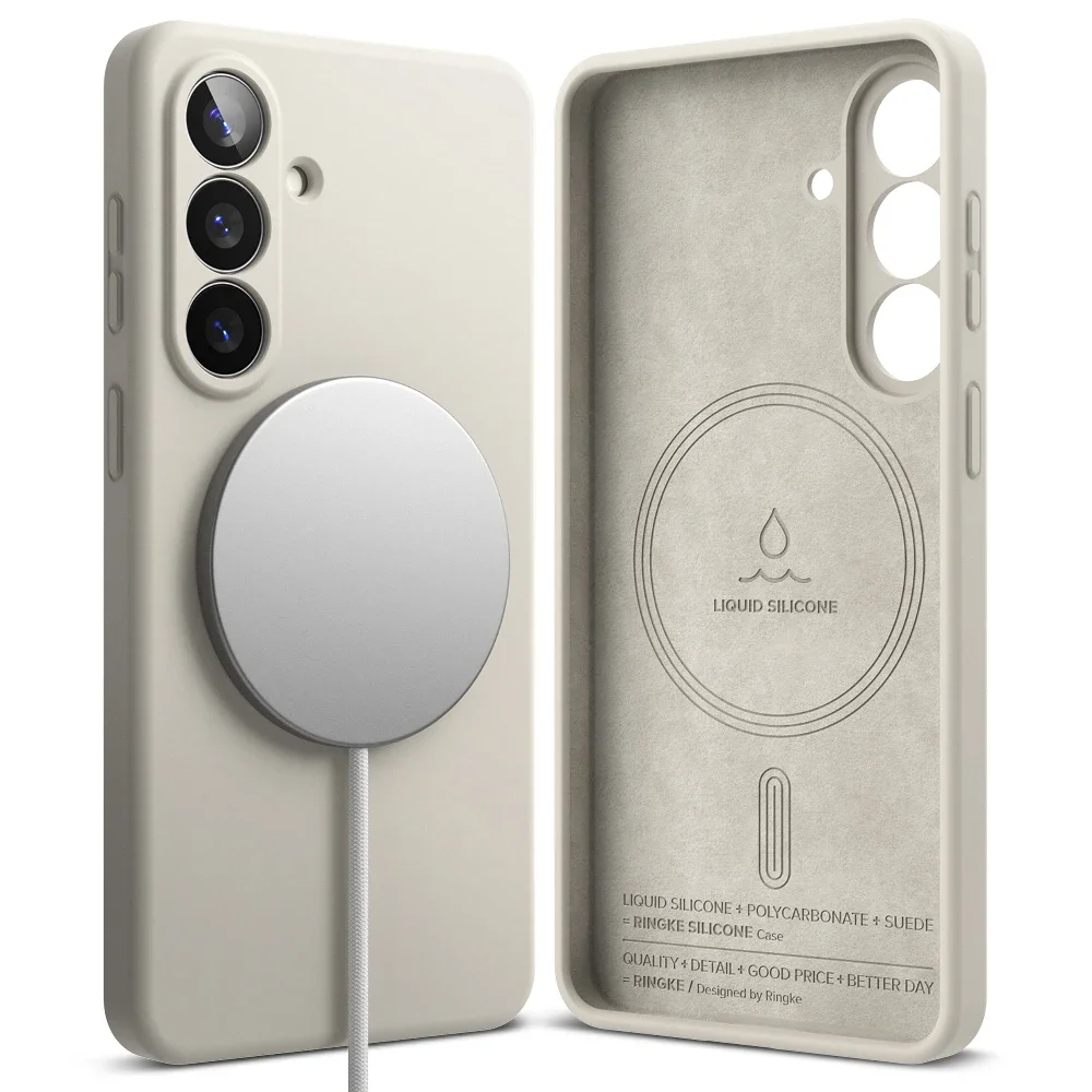 Ringke Samsung Galaxy S26 MagSafe silikondeksel, Stone