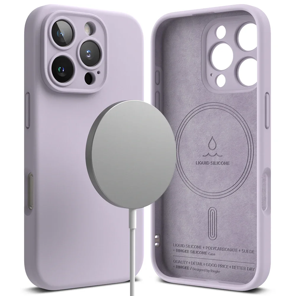 Ringke iPhone 16 Pro Max MagSafe silikondeksel, Light Purple