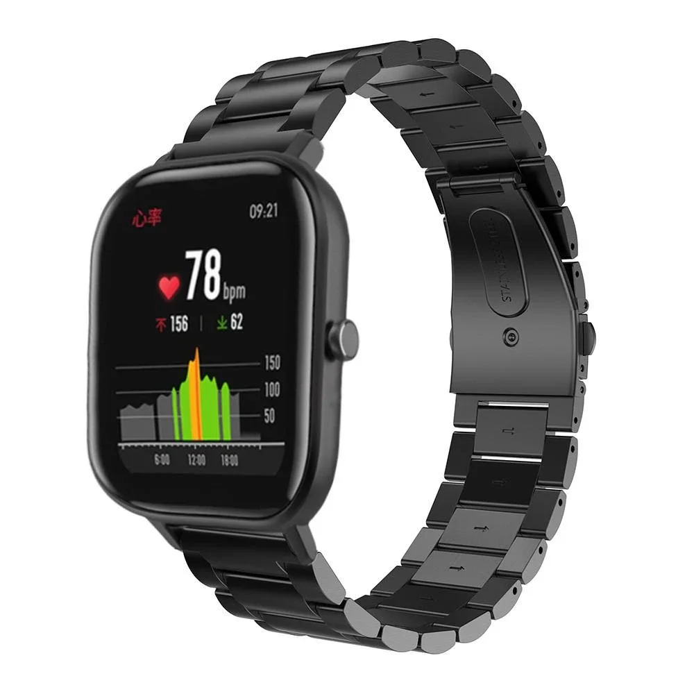 Amazfit GTS/GTS 2 Elegant lenkereim i metall, Svart Amazfit GTS/GTS 2 Elegant lenkereim i metall, Svart