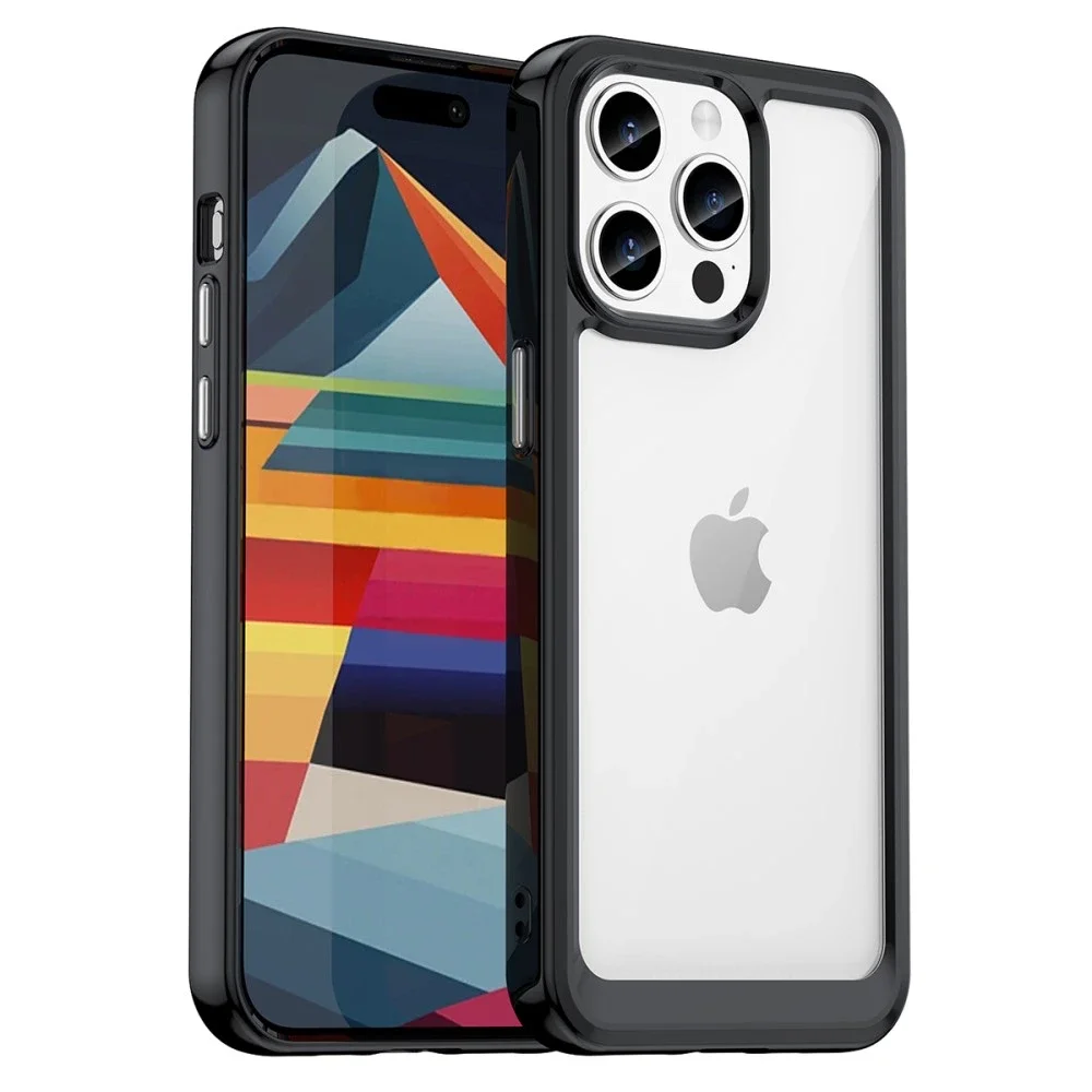 tectTech iPhone 15 Pro Max Crystal Hybrid-deksel, Svart