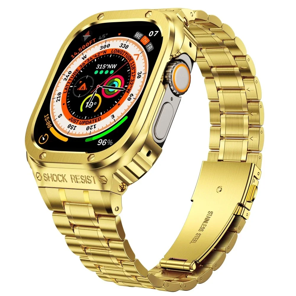 Apple Watch SE 44mm Robust reim med innebygd deksel Full Metal, Gull