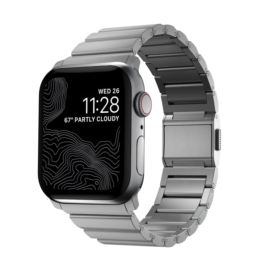 Nomad Apple Watch Series 7 41mm Titanium reim, Sølv