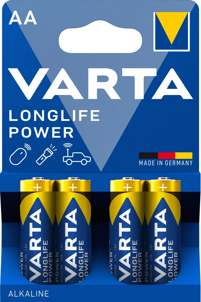 Varta Longlife Power AA-batteri LR6 1.5V (4-pakning)