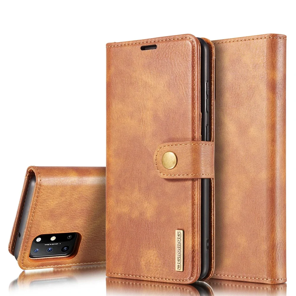 DG.MING OnePlus 8T Lommeboketui med avtakbart deksel, Cognac DG.MING OnePlus 8T Lommeboketui med avtakbart deksel, Cognac