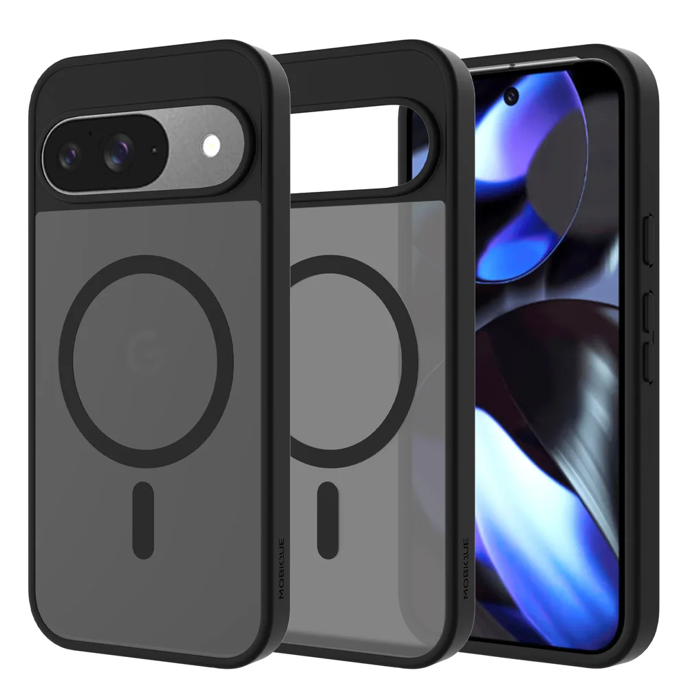 Mobique Google Pixel 9 Hybrid-deksel Magnetisk, Frosted Black Mobique Google Pixel 9 Hybrid-deksel Magnetisk, Frosted Black