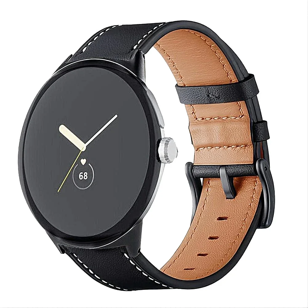 Google Pixel Watch Reim i ekte skinn, Svart Google Pixel Watch Reim i ekte skinn, Svart
