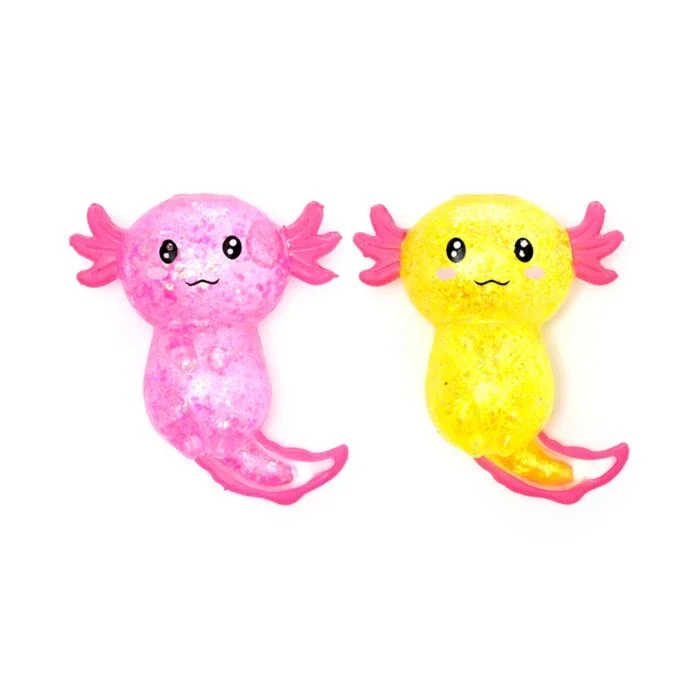 Glitrende Axolotl Stretchies - Stressleketøy