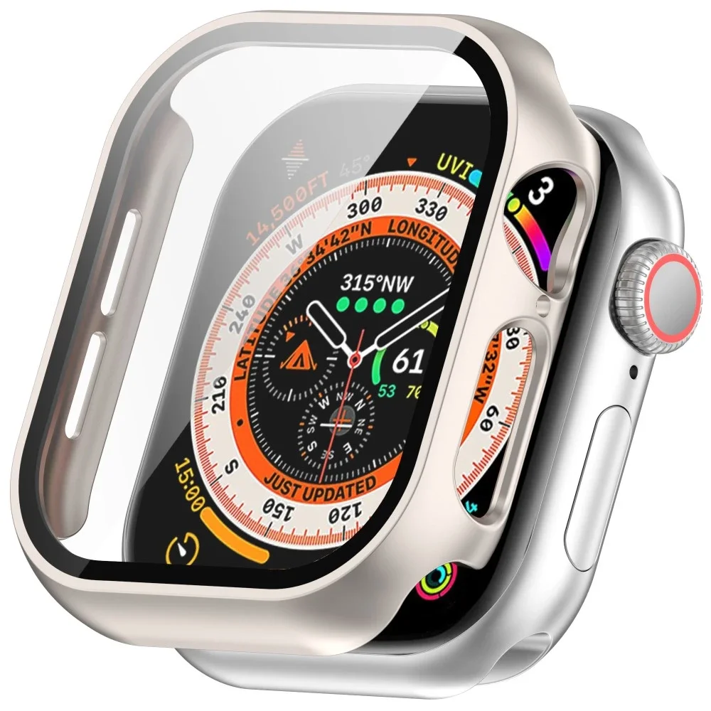 Apple Watch Series 10 46mm Heldekkende deksel med skjermbeskytter, Champagnegull