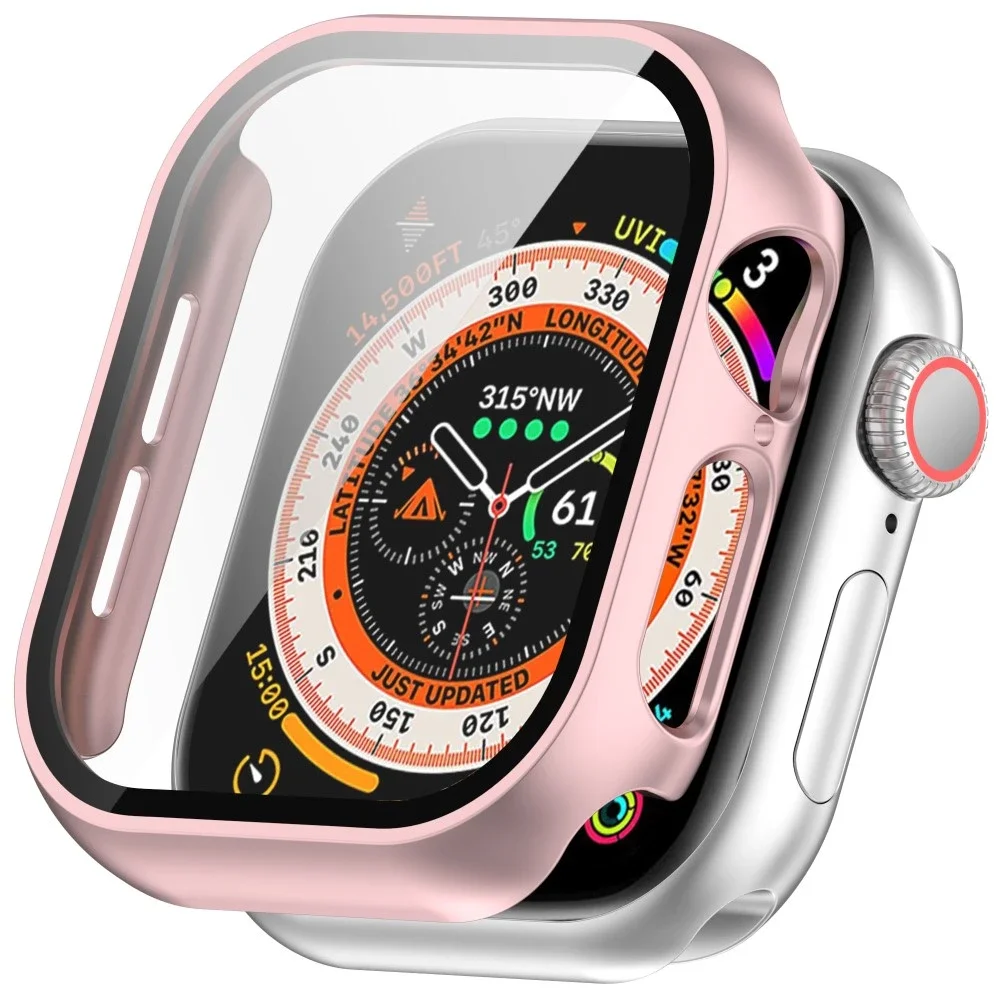 Apple Watch Series 10 46mm Heldekkende deksel med skjermbeskytter, Rosa
