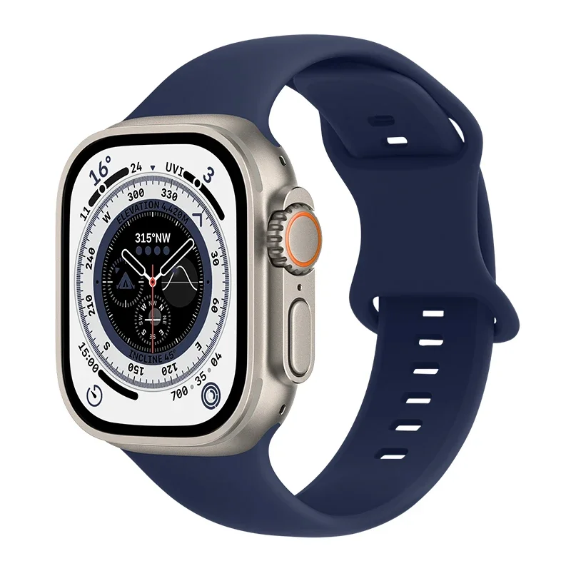 Apple Watch Series 9 45mm Reim i silikon, Blå