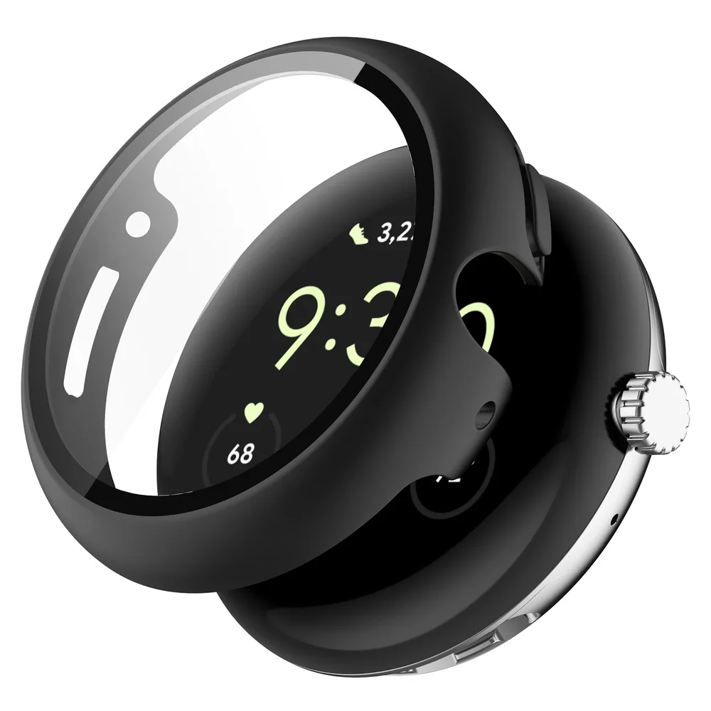 Google Pixel Watch 5 41mm Heldekkende deksel med skjermbeskytter, Svart Google Pixel Watch 5 41mm Heldekkende deksel med skjermbeskytter, Svart