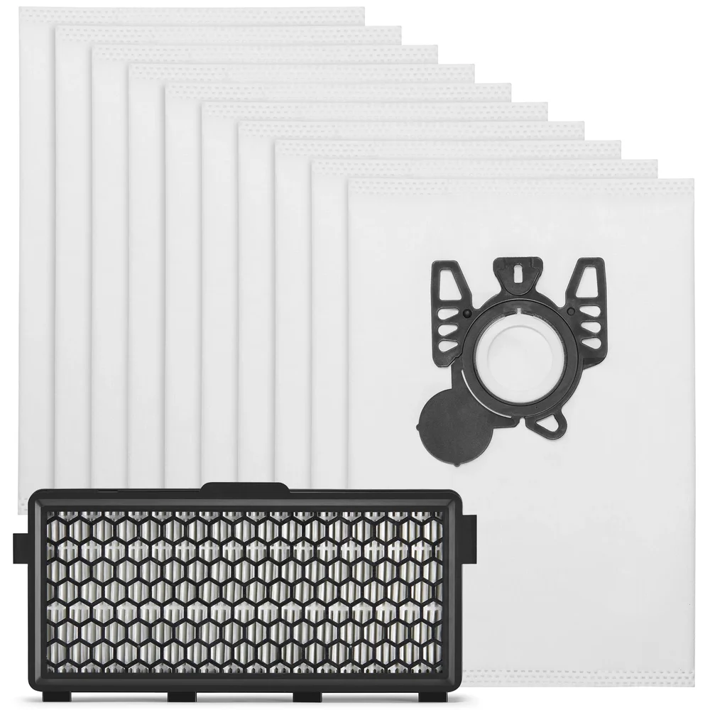 Rengjøringspakke: Støvsugerposer 10 stk + HEPA-filter - passer til Miele S4000-S4999