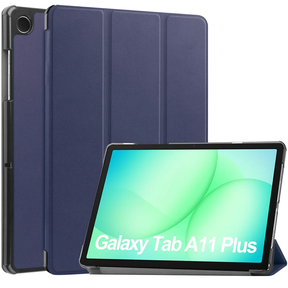 Samsung Galaxy Tab A11 Plus Tri-Fold etui, Blå Samsung Galaxy Tab A11 Plus Tri-Fold etui, Blå