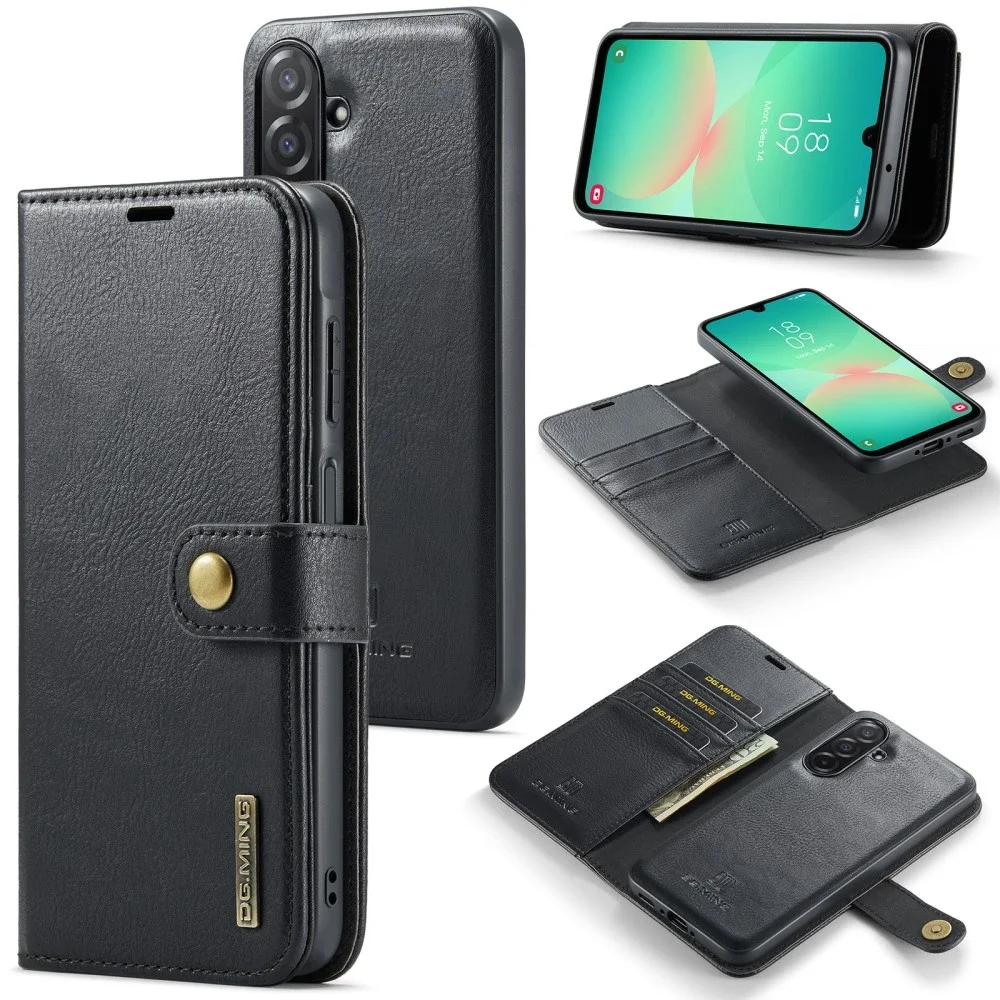 DG.MING Samsung Galaxy A26 Lommeboketui med avtakbart deksel, Black DG.MING Samsung Galaxy A26 Lommeboketui med avtakbart deksel, Black