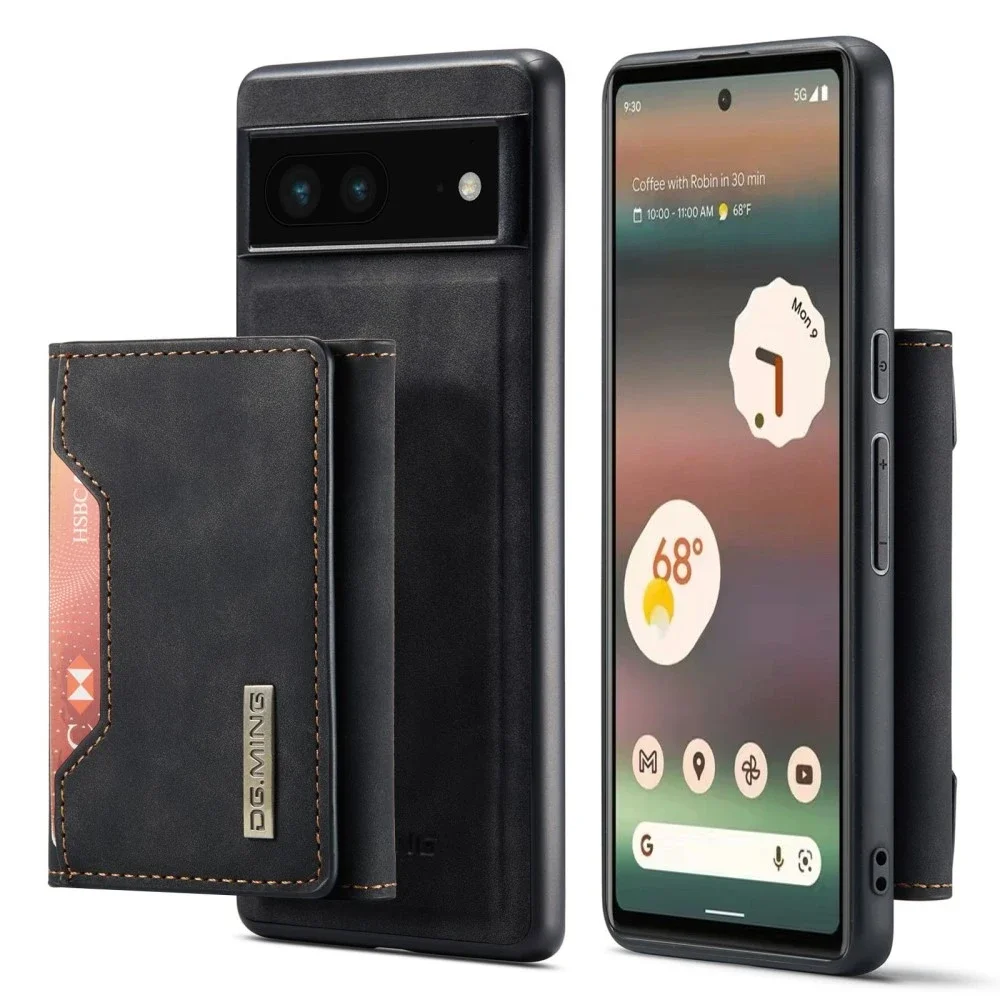 DG.MING Google Pixel 6a Deksel med avtakbar lommebok, Svart