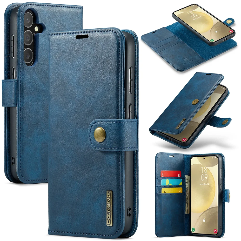 DG.MING Samsung Galaxy S25 Plus Lommeboketui med avtakbart deksel, Blue