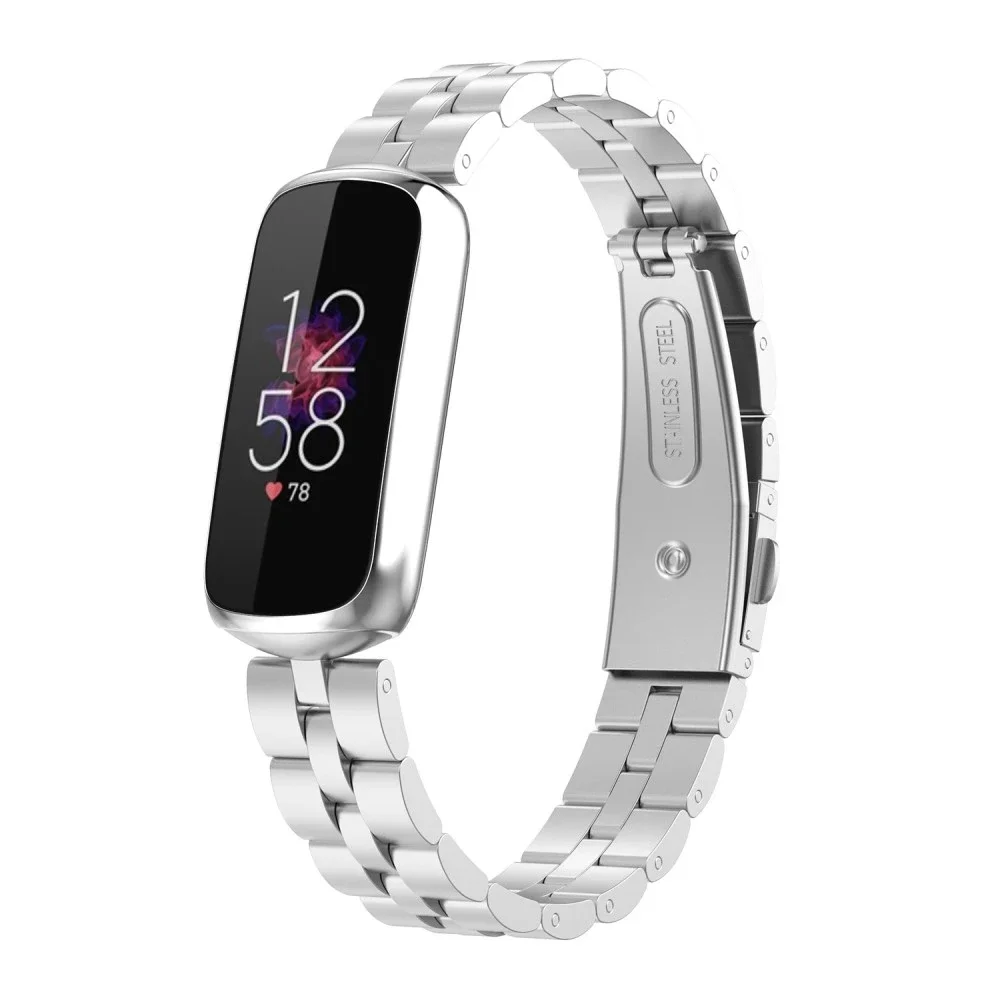 Fitbit Luxe Elegant lenkereim i metall, Sølv Fitbit Luxe Elegant lenkereim i metall, Sølv