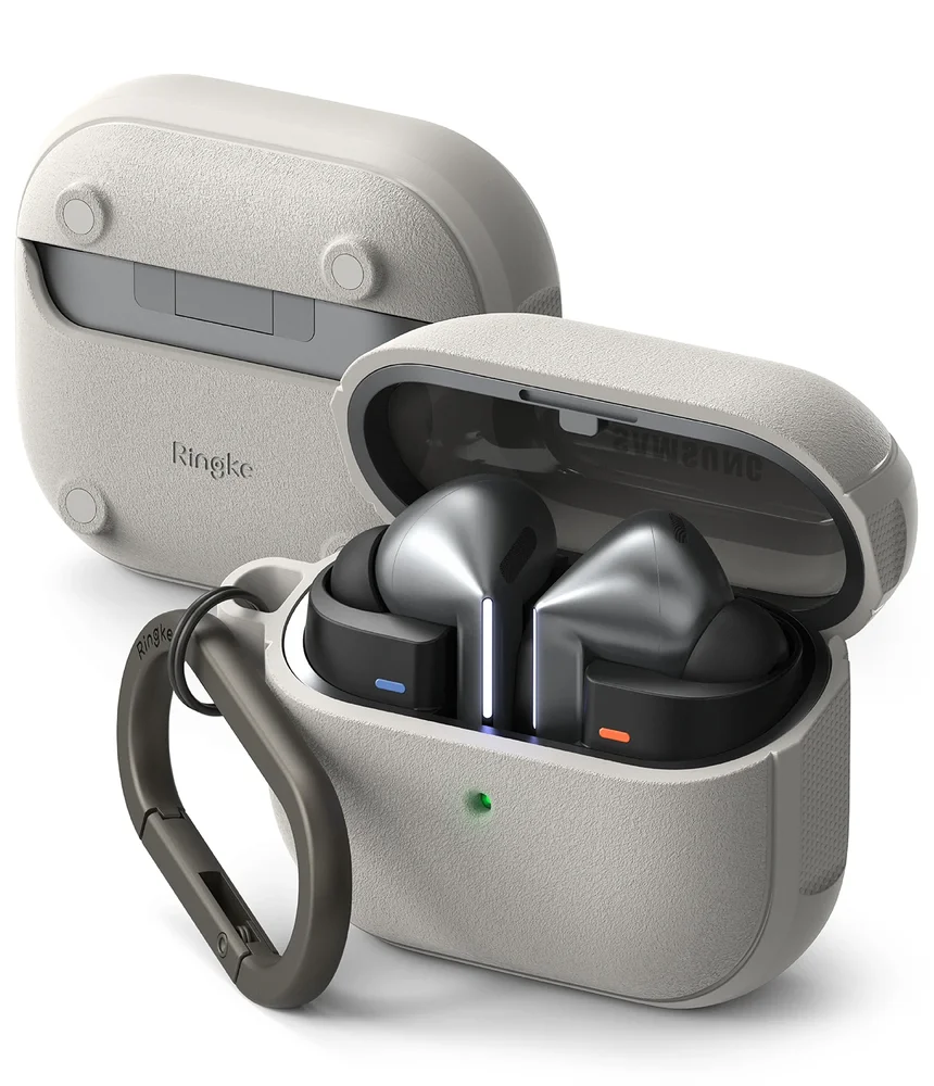 Ringke Samsung Galaxy Buds 3 Onyx MagSafe-deksel, Warm Gray Ringke Samsung Galaxy Buds 3 Onyx MagSafe-deksel, Warm Gray