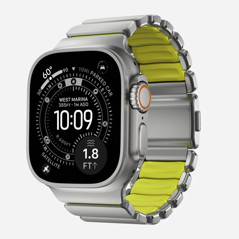 Nomad Apple Watch Ultra 49mm 3rd Gen Reim Stratos, Natural Titanium - Volt