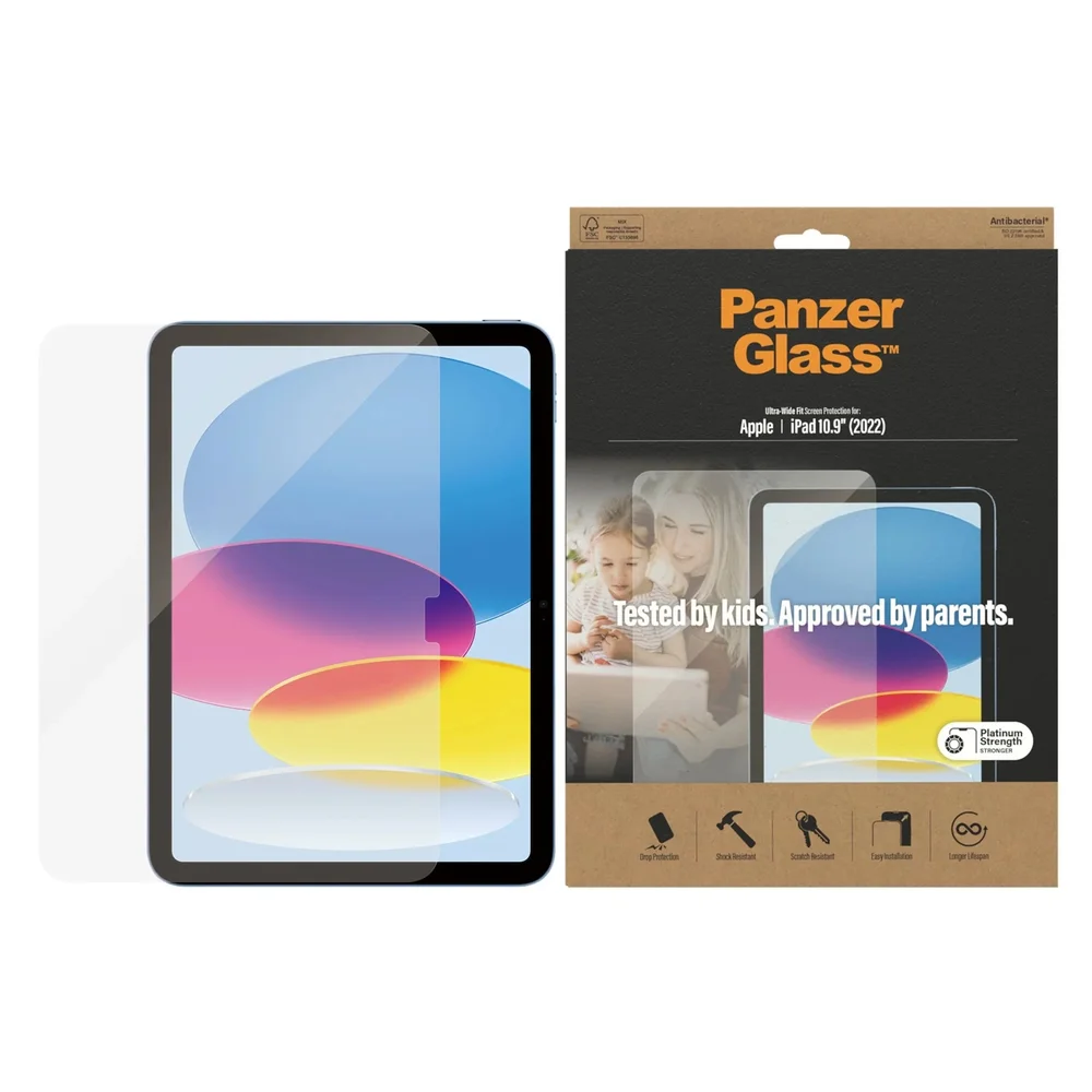 PanzerGlass Apple iPad 10.9 10th Gen (2022) Skærmbeskytter i ridsefast hærdet glas - Ultra Wide Fit