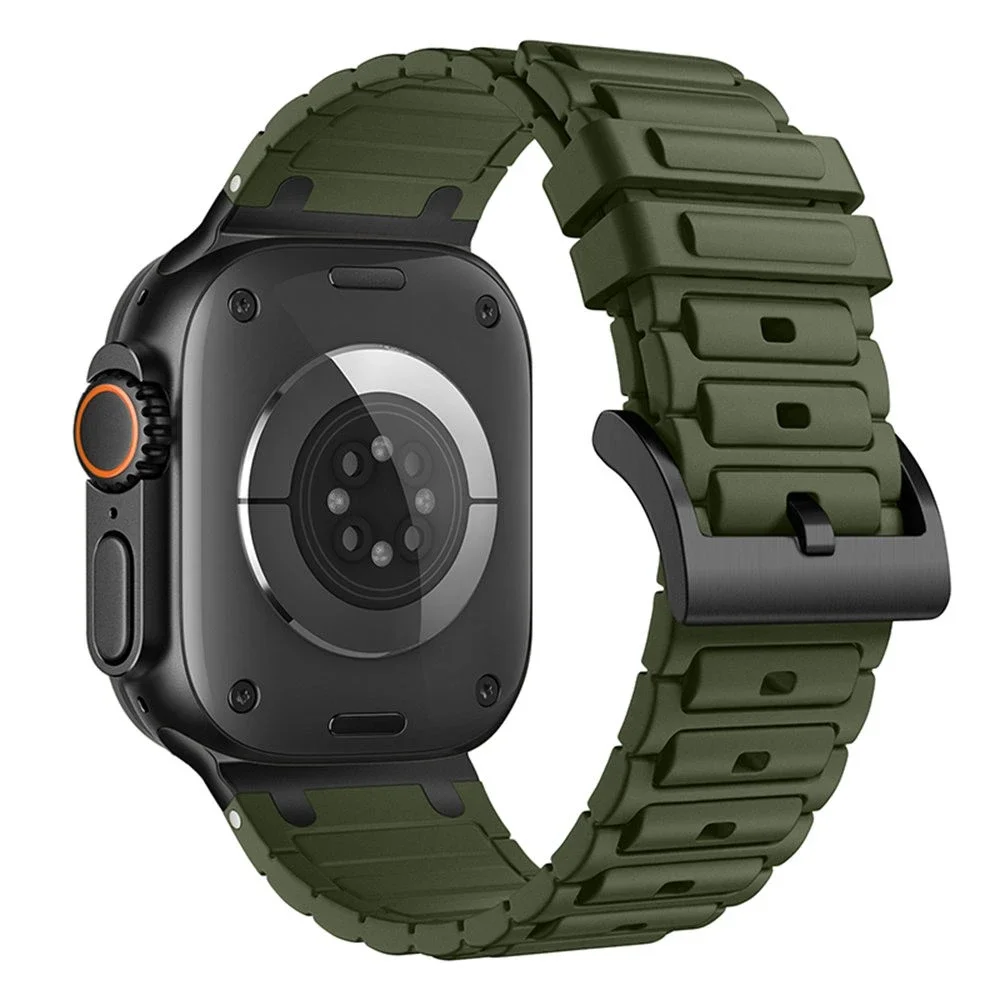 Apple Watch Ultra 49mm 3rd Gen Tough Reim i silikon, Mørk grønn