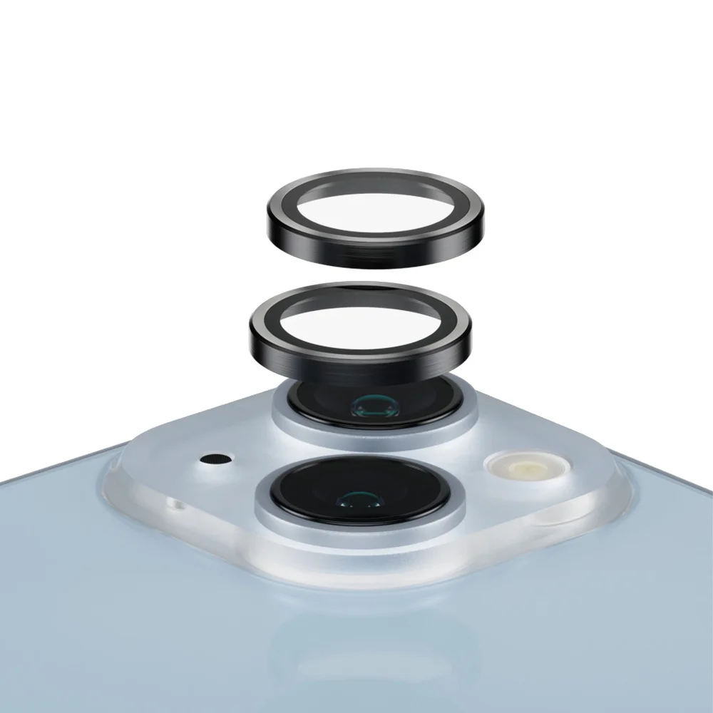 PanzerGlass iPhone 14 Plus Hoops linsebeskyttelse med aluminiumsramme, Svart PanzerGlass iPhone 14 Plus Hoops linsebeskyttelse med aluminiumsramme, Svart