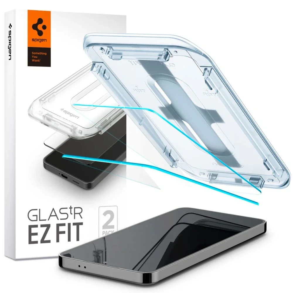 Spigen Samsung Galaxy S24 Skjermbeskytter med monteringsramme (2-pack) GLAS.tR EZ Fit