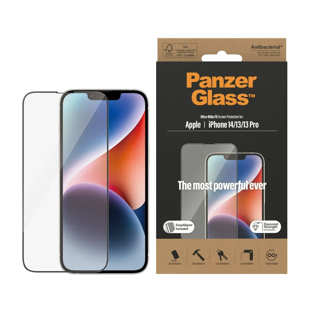 PanzerGlass iPhone 17e Skjermbeskytter med installasjonsramme - Ultra Wide Fit