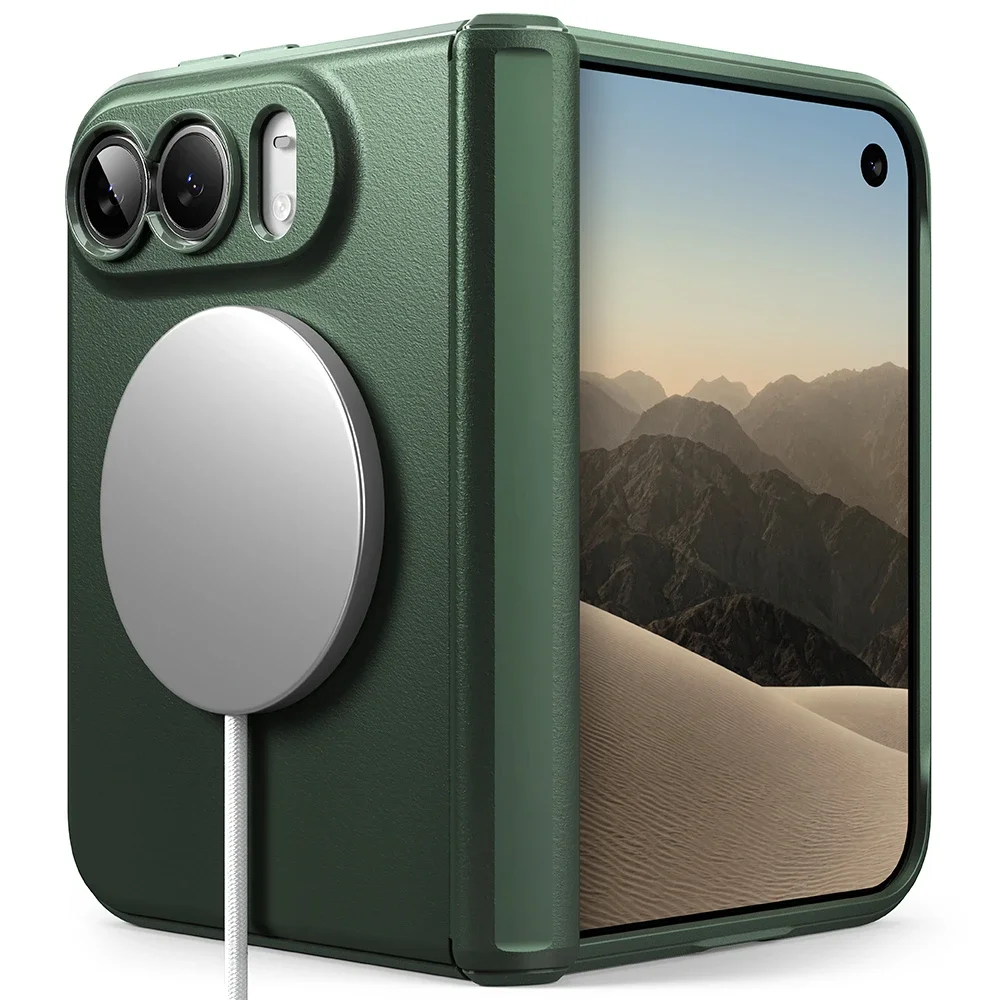Ringke iPhone Duo Magnetisk Onyx Flap-deksel, Dark Green