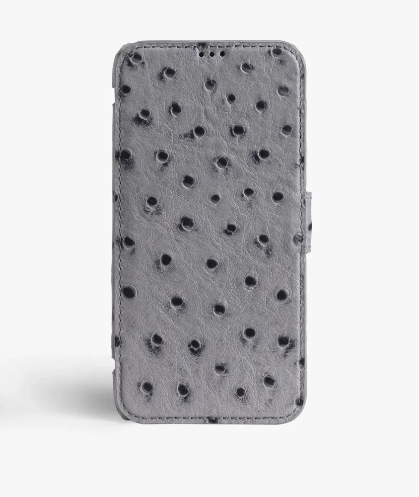 The Case Factory iPhone X/XS Lommebokdeksel Ostrich Grey