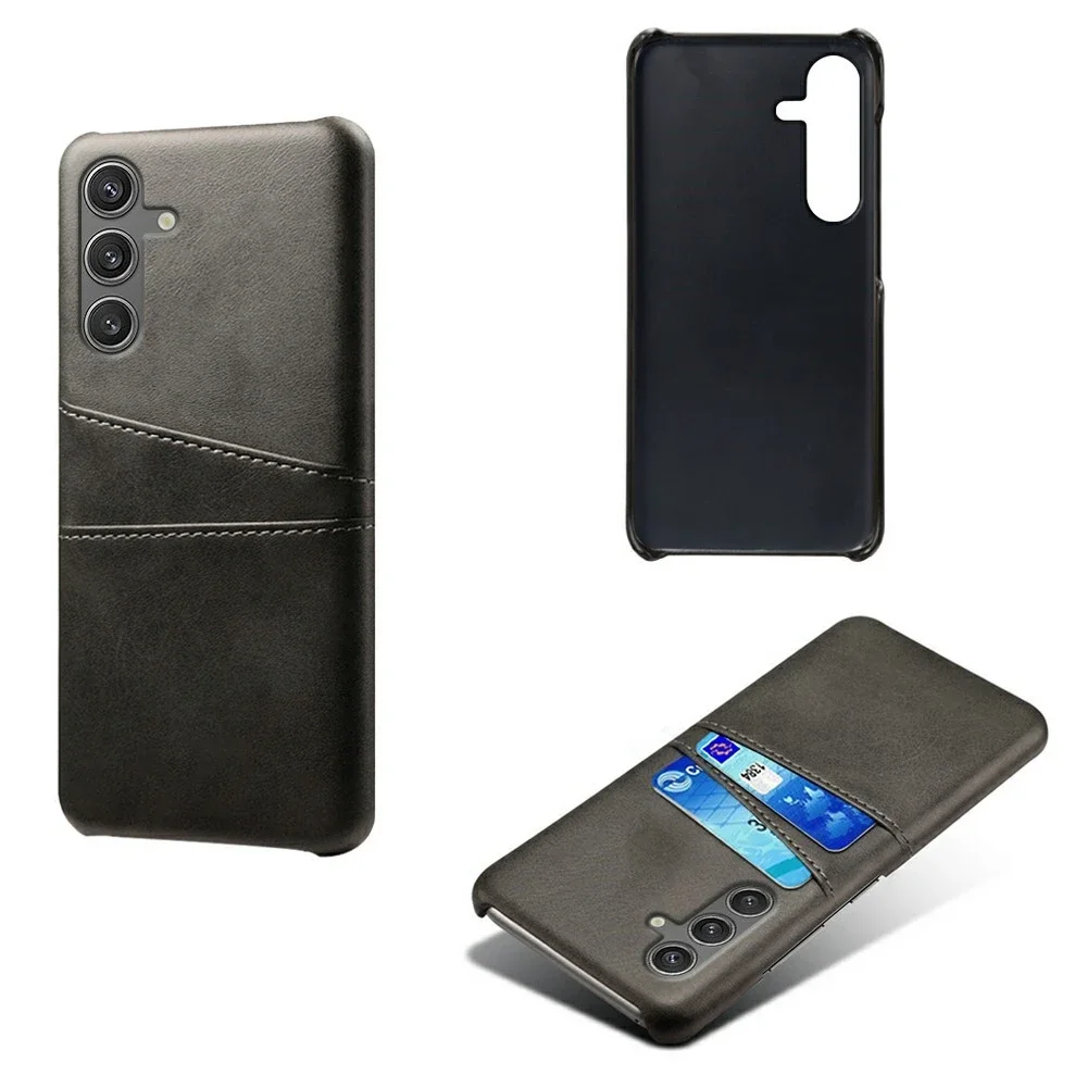 tectTech Samsung Galaxy S25 Stilig deksel med 2 kortlommer, Svart