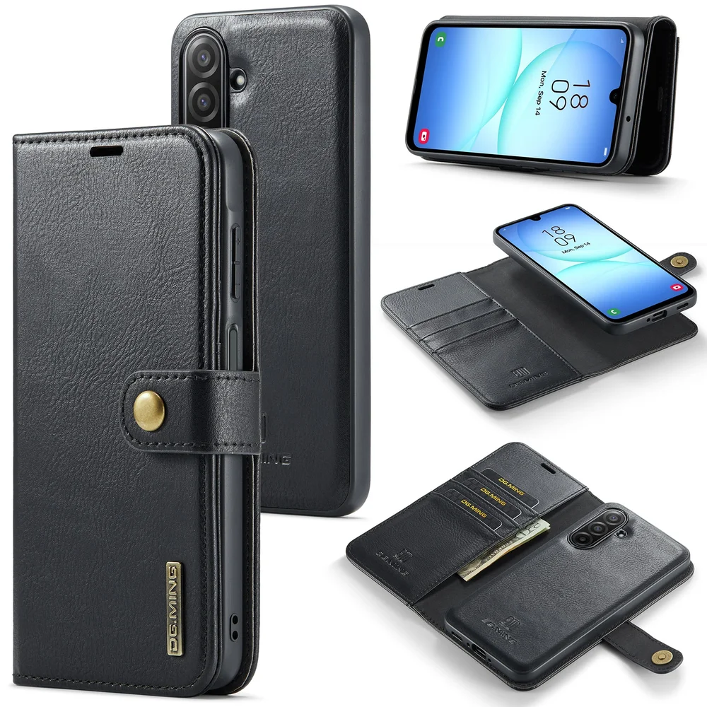 DG.MING Samsung Galaxy A17 Lommeboketui med avtakbart deksel, Black DG.MING Samsung Galaxy A17 Lommeboketui med avtakbart deksel, Black