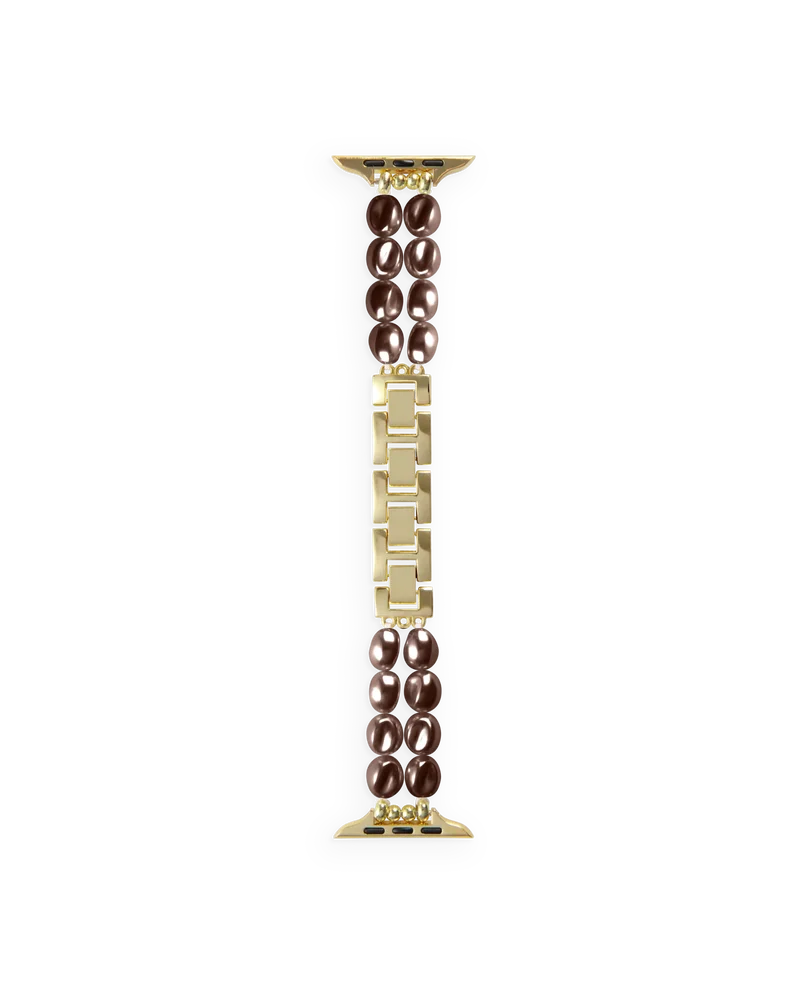 iDeal Of Sweden Apple Watch Series 12 42mm Luksuriøst perlearmbånd, Salted Caramel Pearl