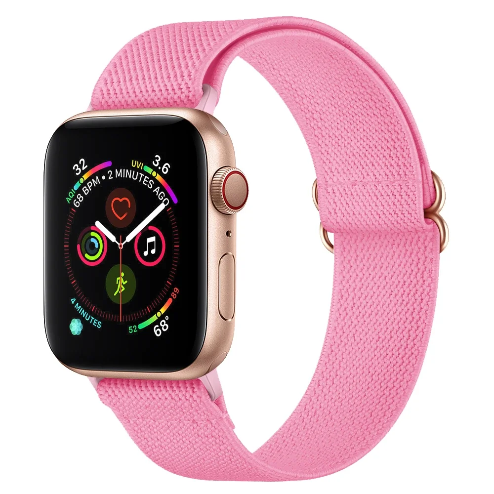 Apple Watch Series 8 41mm Elastisk reim, Lys rosa