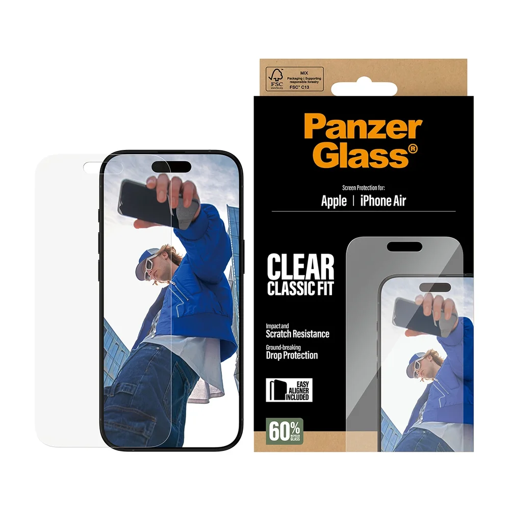 PanzerGlass iPhone Air Skjermbeskytter med installasjonsramme – Classic Fit