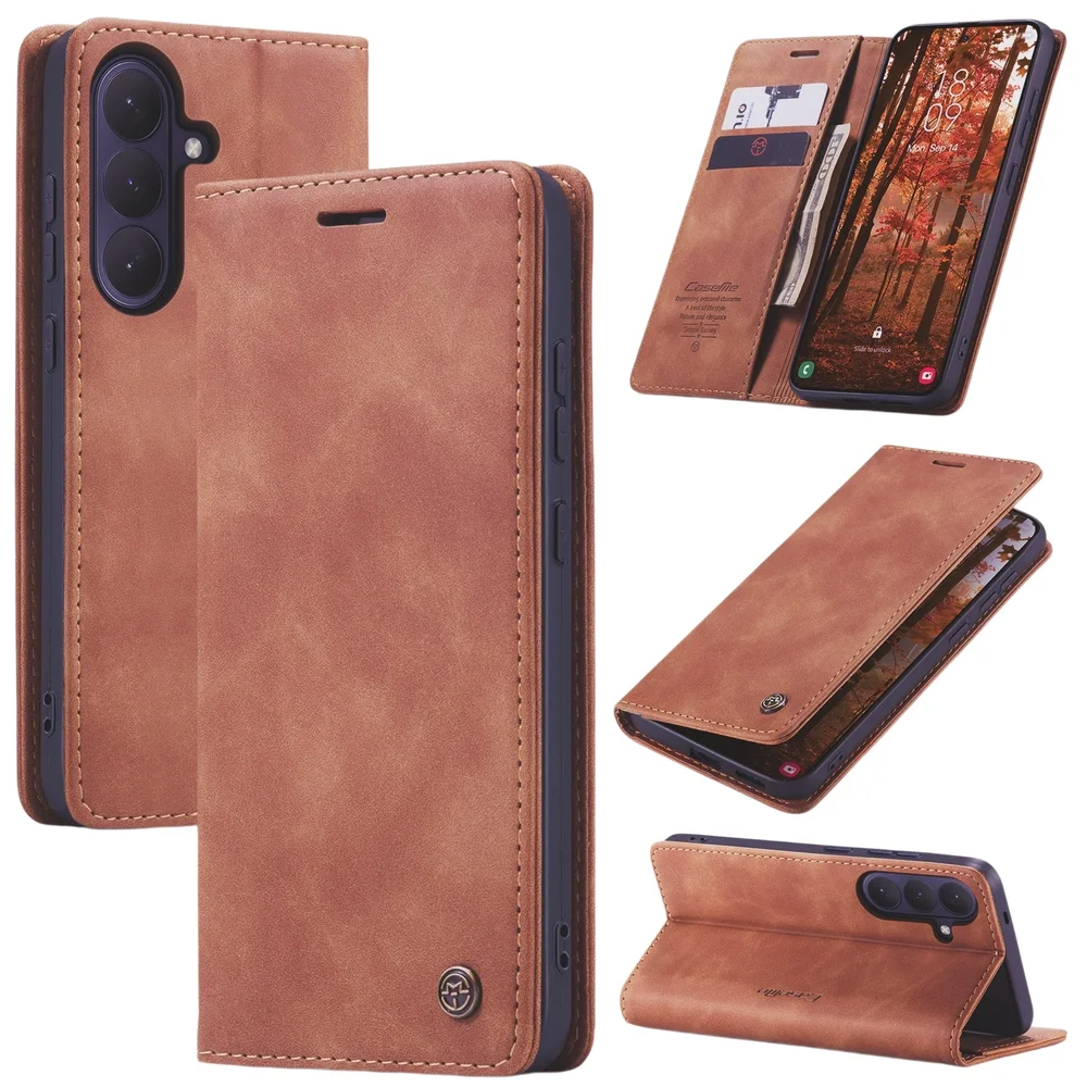 CaseMe Samsung Galaxy S26 Slankt lommeboketui, Brun