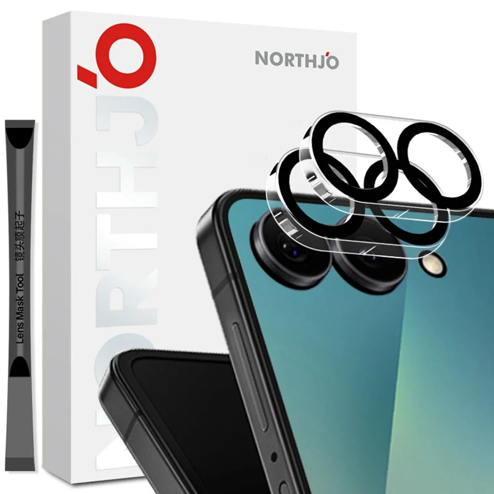 NORTHJO Samsung Galaxy Z Flip 7 2-pakning kameralinsebeskytter i herdet glass NORTHJO Samsung Galaxy Z Flip 7 2-pakning kameralinsebeskytter i herdet glass
