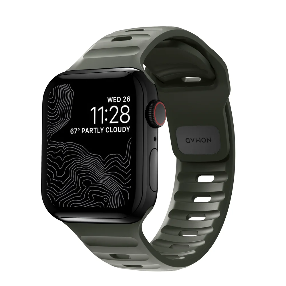 Nomad Apple Watch Series 11 46mm Reim - Sport Band Ash Green