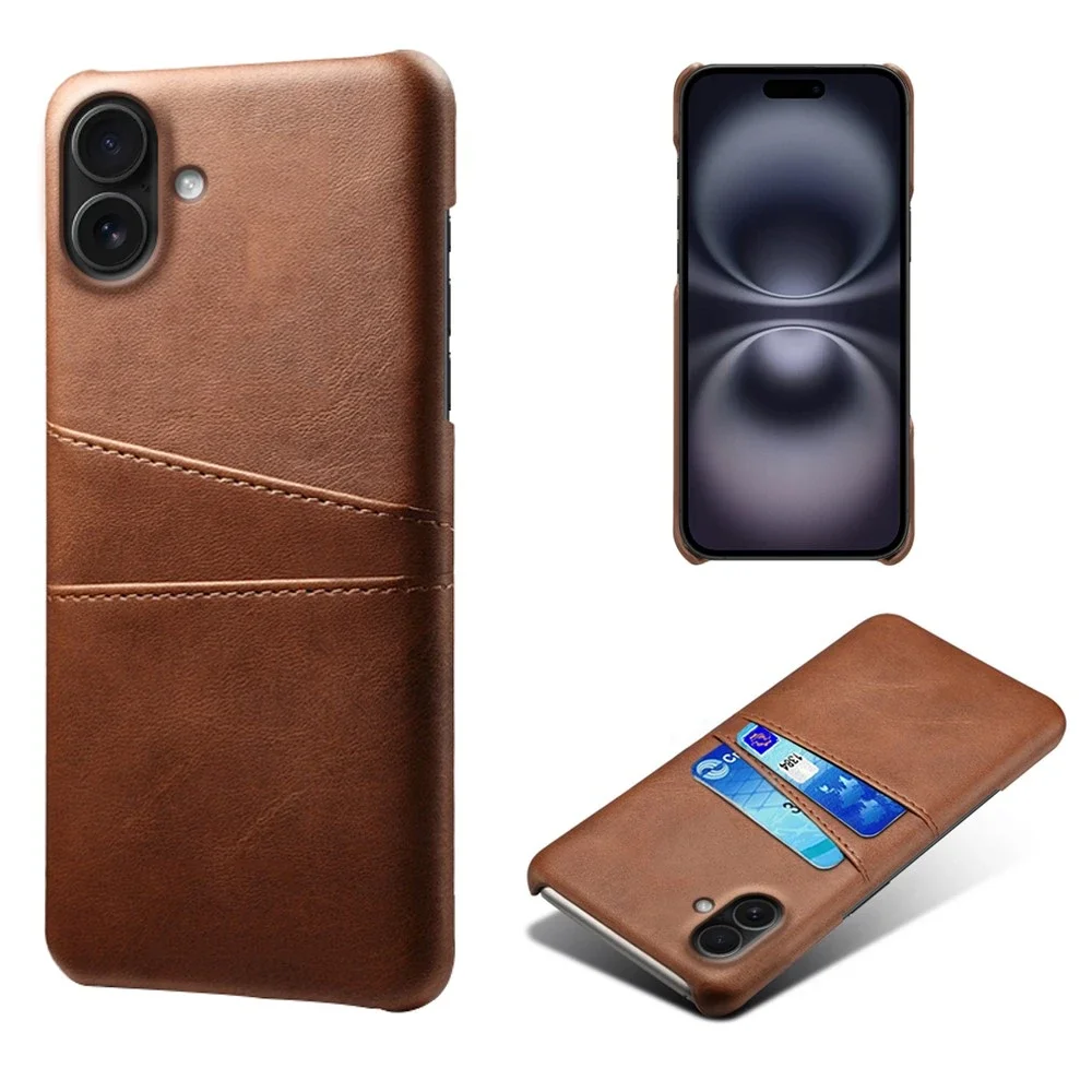 tectTech iPhone 17 Stilig deksel med 2 kortlommer, Brun