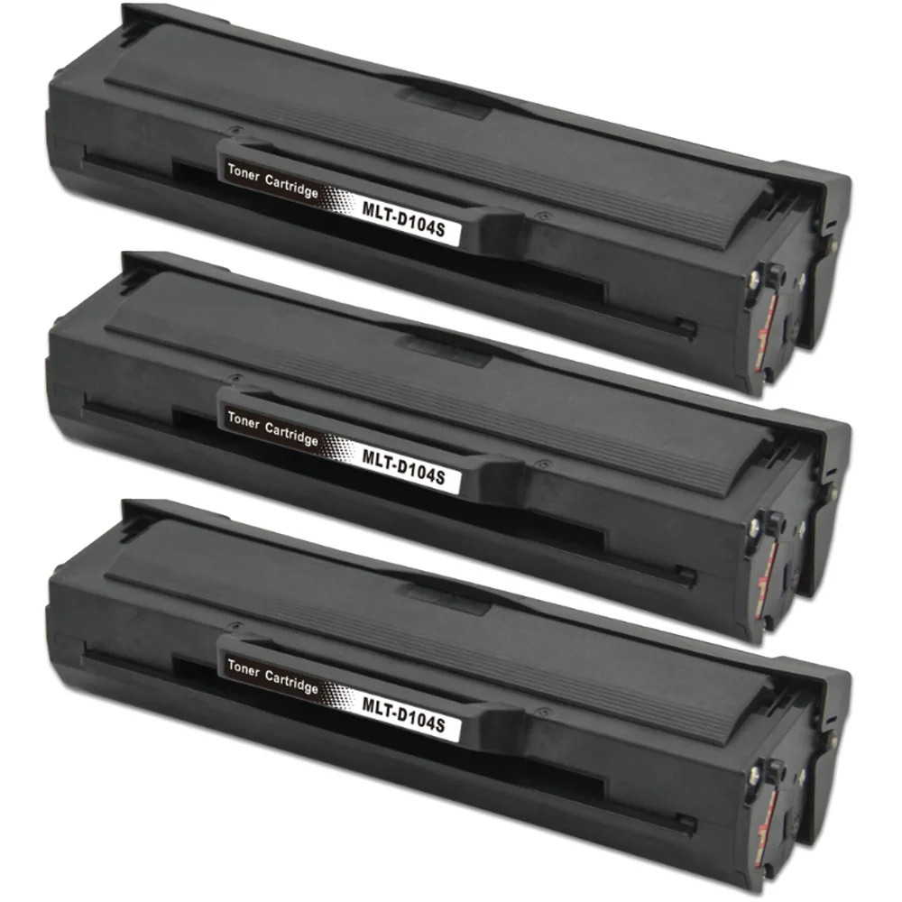 3-pack Toner Samsung ML-1865 - erstatter Samsung MLT-D1042S, Svart, 1500 sider